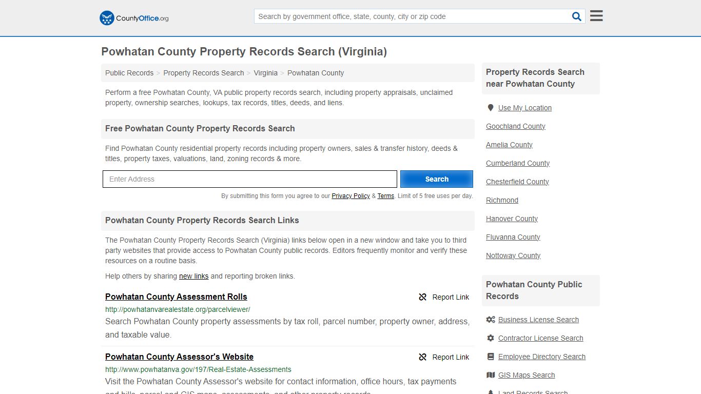 Powhatan County Property Records Search (Virginia) - County Office